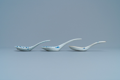 Three Chinese doucai spoons, 19th C.