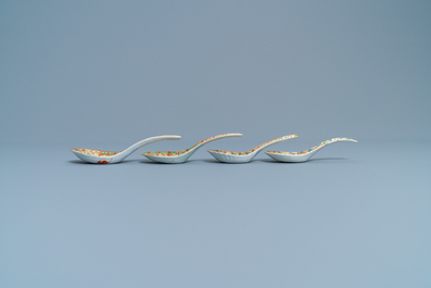 Four Chinese Thai market Lai Nam Thong spoons, 19th C.