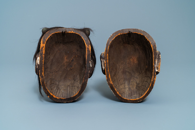 Two Japanese Noh masks, Edo, 18/19th C.