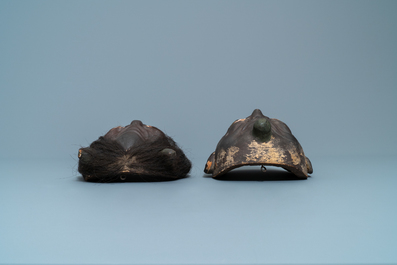 Two Japanese Noh masks, Edo, 18/19th C.