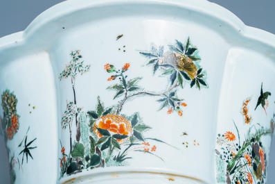 An imperial Chinese famille verte cinquefoil jardini&egrave;re, Kangxi mark and of the period