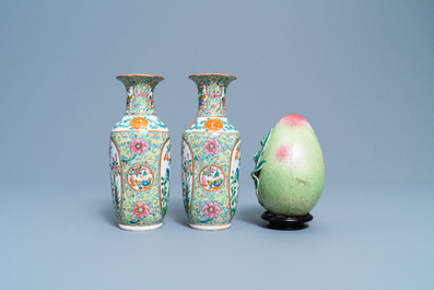 A varied collection of Chinese famille rose and monochrome wares, 19/20th C.