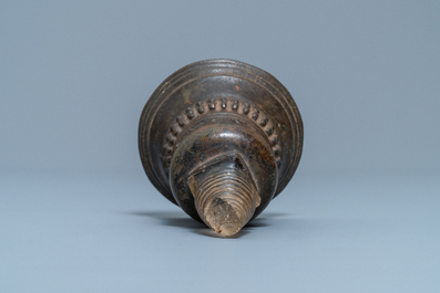 A bronze stupa with rock crystal yasti, Tibet, 18th C.