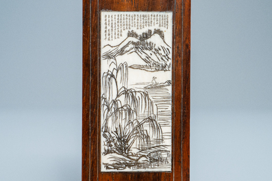 Une paire de repose-poignets en bois incrust&eacute;, Chine, 19/20&egrave;me