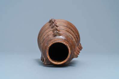 A Chinese monochrome brown-glazed vase, Song