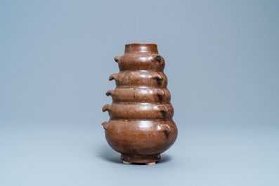 A Chinese monochrome brown-glazed vase, Song