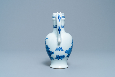 A Chinese blue and white 'antiquities' ewer, Kangxi
