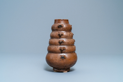 A Chinese monochrome brown-glazed vase, Song