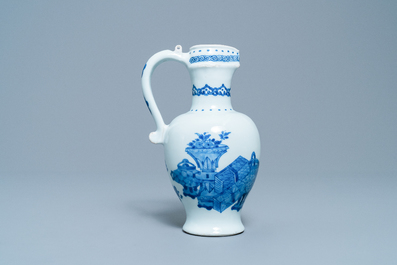 A Chinese blue and white 'antiquities' ewer, Kangxi