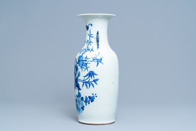 A Chinese blue and white 'Hehe Er Xian' vase, 19th C.