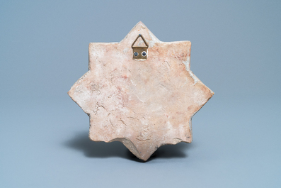 Een stervormige tegel met lusterglazuur, Kashan, Iran, 14e eeuw