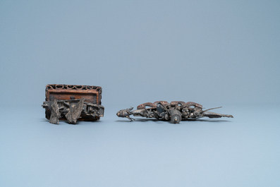 Een collectie Chinese zilveren miniaturen, 19e eeuw