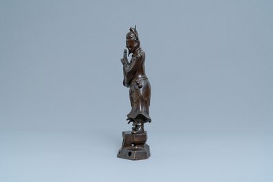 A tall Chinese bronze figure of Li Tieguai, Ming