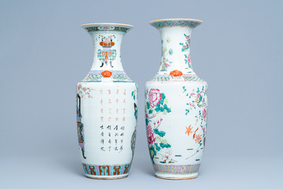 Two Chinese famille rose vases, 19th C.
