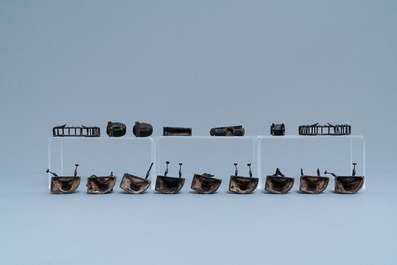 Une collection de figures miniatures de musiciens en bronze, Inde ou Indon&eacute;sie, 19/20&egrave;me