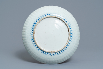 Two Chinese blue and white kraak porcelain dishes with deer and a grasshopper, Wanli
