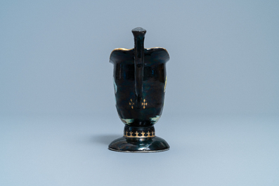 A Chinese black-ground trumpeter ewer after Pronk, Qianlong