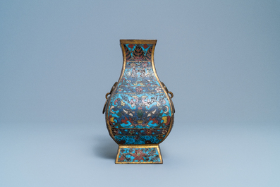 A Chinese cloisonn&eacute; 'fanghu' vase, Wanli