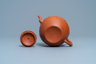 A Chinese Yixing stoneware teapot and cover, Kangxi