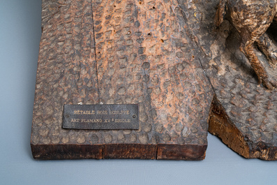 Deux grands fragments de retables en bois sculpt&eacute; et polychrom&eacute;, probablement Brabant, 15/16&egrave;me