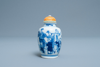 A Chinese blue and white snuff bottle, Chenghua mark, Yongzheng