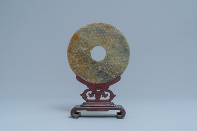 A Chinese jade bi disc, Warring States period or later