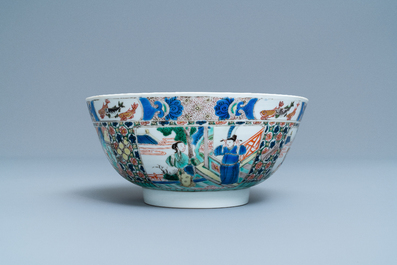 Un bol en porcelaine de Chine famille verte &agrave; d&eacute;cor de 'La romance de la chambre de l'ouest', Kangxi