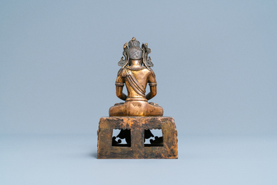 A Chinese gilt bronze figure of Buddha Amitayus, Qianlong, dated 1770