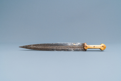 A 'kindjal' dagger with bone handle, Eastern Europe, 19th C.