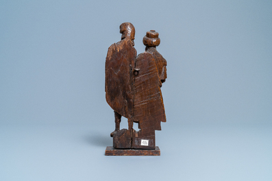 A Flemish carved oak group depicting two jews, probably Antwerp, 16th C.