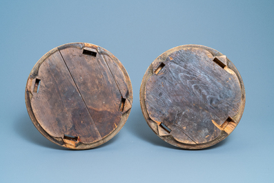 A pair of large Chinese famille rose 'Wu Shuang Pu' vases, 19th C.