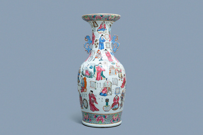 A large Chinese famille rose 'Wu Shuang Pu' vase, 19th C.