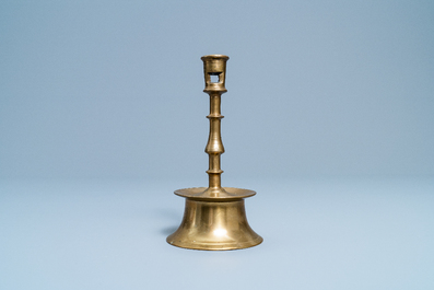 A Flemish or Dutch knotted bronze candlestick, 16th C.