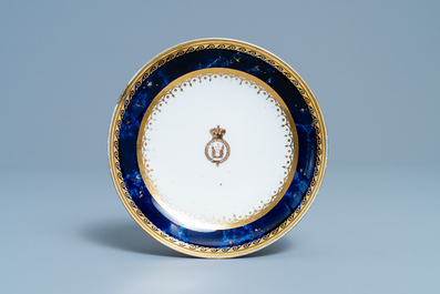 An armorial S&egrave;vres porcelain cup and saucer with the arms of von Linsingen, France, 1st half 19th C.