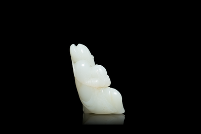 A Chinese white jade figure of Li Taipo, Kangxi/Yongzheng