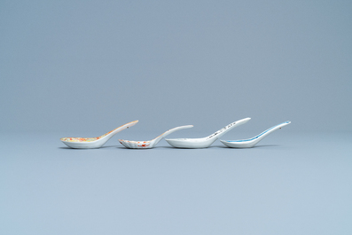 Four various Chinese spoons, 19/20th C.