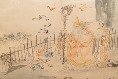 Chinese school, inkt en kleur op zijde, ca. 1941: 'Shoushan Fuhai'