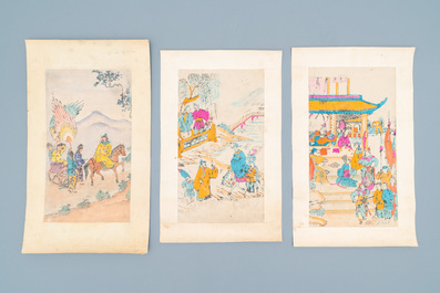 A collection of Vietnamese and Chinese hand-coloured prints, 19/20th C.
