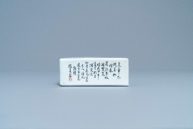 Un repose-t&ecirc;te en porcelaine de Chine qianjiang cai, 19/20&egrave;me