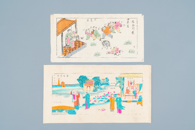 Une collection de lithographies colori&eacute;es &agrave; la main, Chine et Vietnam, 19/20&egrave;me