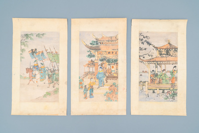 A collection of Vietnamese and Chinese hand-coloured prints, 19/20th C.
