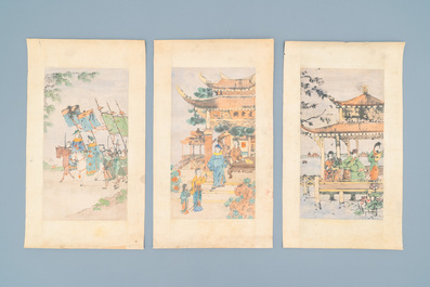 Une collection de lithographies colori&eacute;es &agrave; la main, Chine et Vietnam, 19/20&egrave;me