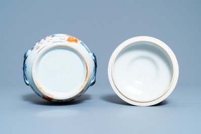A Chinese Imari-style tureen and cover after Cornelis Pronk: 'Dames au parasol', Qianlong