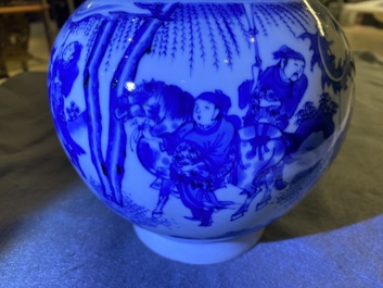 A Chinese blue and white bottle vase, Transitional period