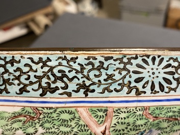 A large Chinese Canton enamel 'scholars' bowl, Yongzheng/Qianlong