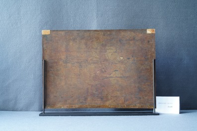 A pair of rectangular Chinese cloisonn&eacute; plaques, Qianlong/Jiaqing