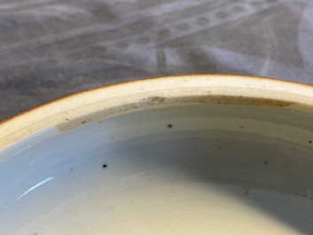 Four Chinese famille rose capucin brown-ground bowls, Qianlong