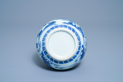 A Chinese blue and white double gourd vase, Transitional period