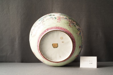 A large Chinese Canton enamel 'scholars' bowl, Yongzheng/Qianlong