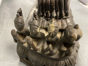 A Tibetan bronze group of Mahakala and his consort Yab-Yum, 19th C.